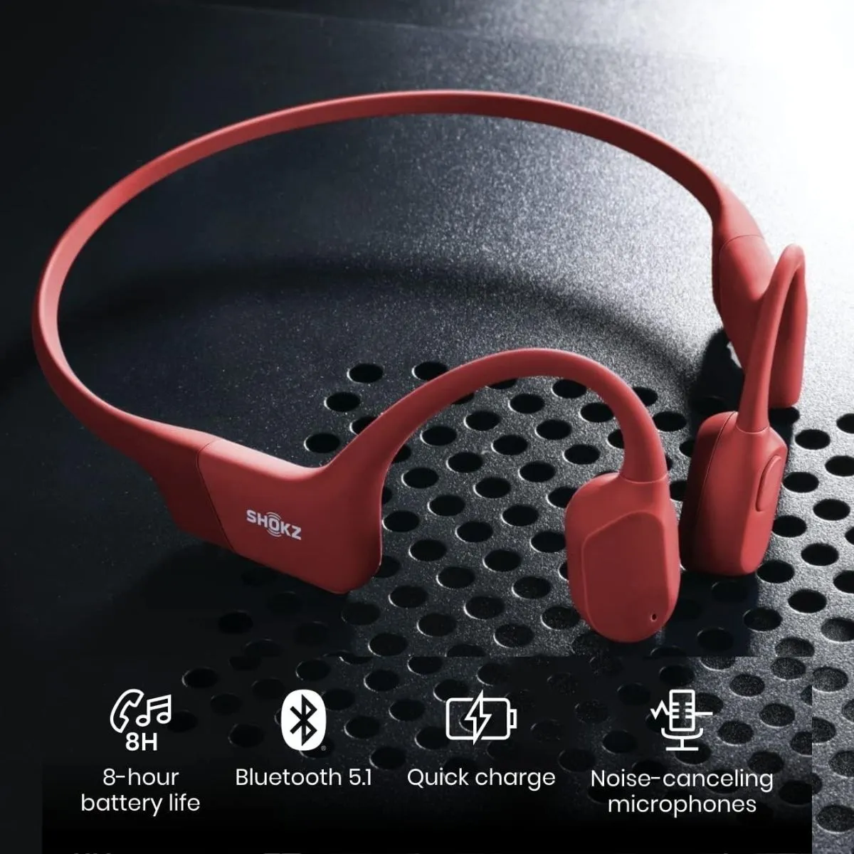 Audifono OpenRun S803 Wireless Conduccion osea Sport Rojo-Shokz-2-chapatodo.pe