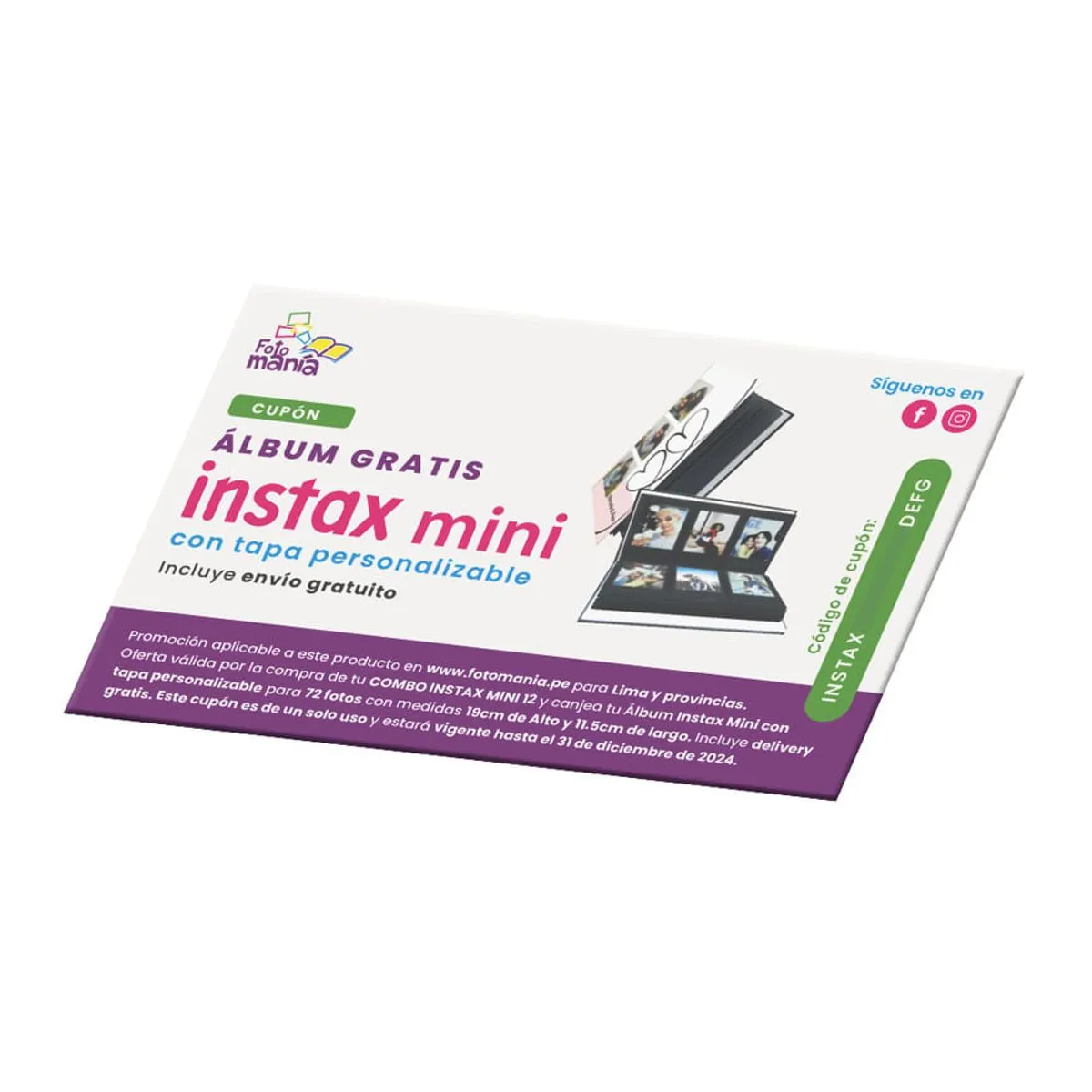 Fujifilm Combo Camara Fujifilm Instax Mini 12 lente 60mm, lila, Pack 10, Cupon-2-chapatodo.pe