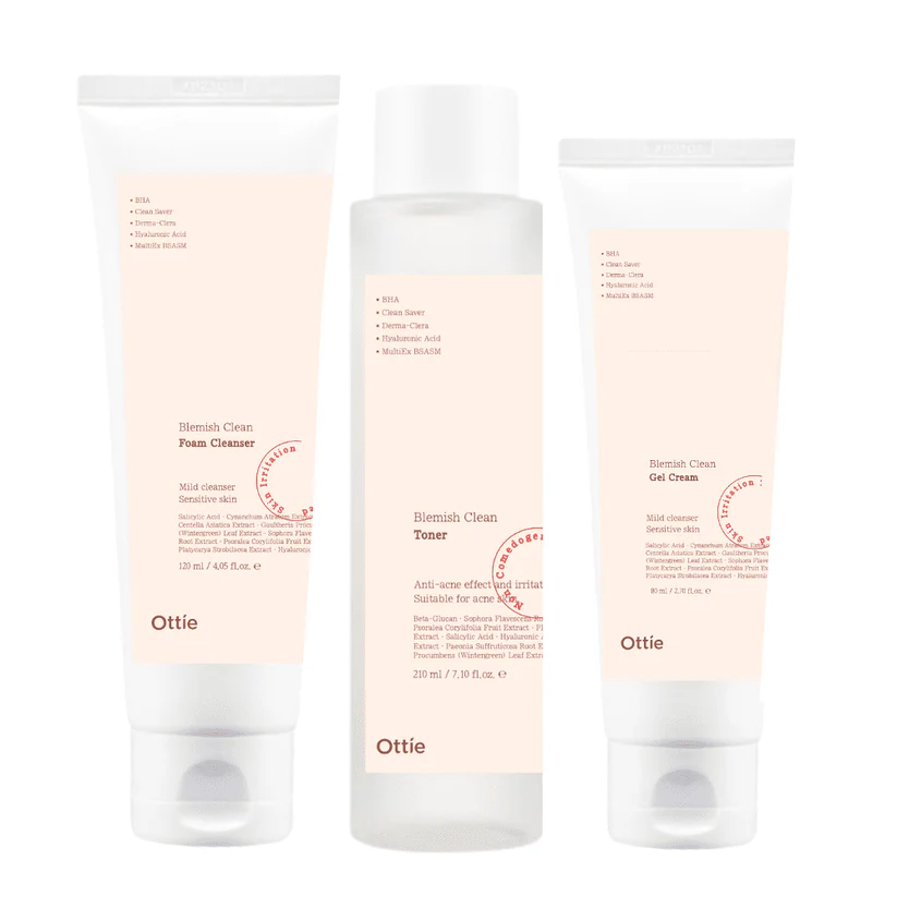 Ottie Blemish Clean Kit-Pack anti acne con Limpiador, Tonico y Crema-1-chapatodo.pe
